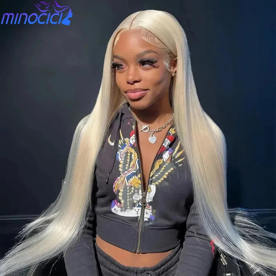 Straight Human Hair Wigs 613 Blonde 13X6 Hd Lace Frontal Wig 220 Density 13X4 Lace Front Wigs Human Hair 38 Inch Pre Plucked Wig Minocici Hair Wig Store