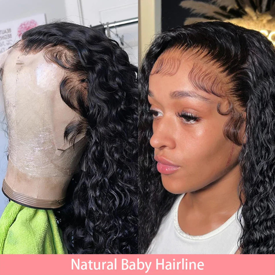 200% Density Short Curly Bob Wigs 13x4 Lace Front 4x4 Closure Deep Wave Brazilian Remy Human Hair 14 Inch Luxegan