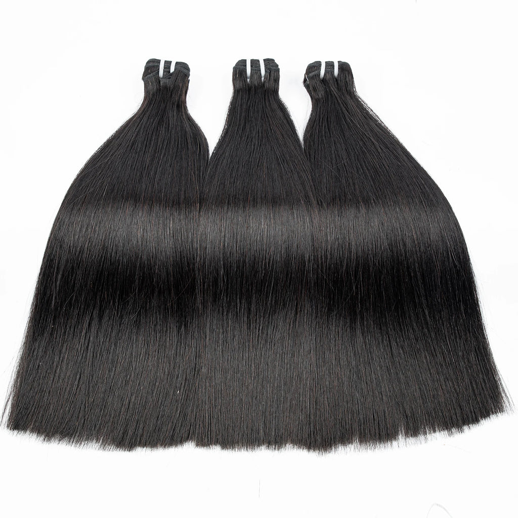 16A Raw Human Hair Bundles Bone Straight Double Drawn Unprocessed Virgin Vietnamese Hair Bundle Extensions Ombre Natural Color The Hair Plug