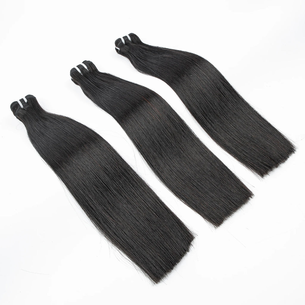 16A Raw Human Hair Bundles Bone Straight Double Drawn Unprocessed Virgin Vietnamese Hair Bundle Extensions Ombre Natural Color The Hair Plug