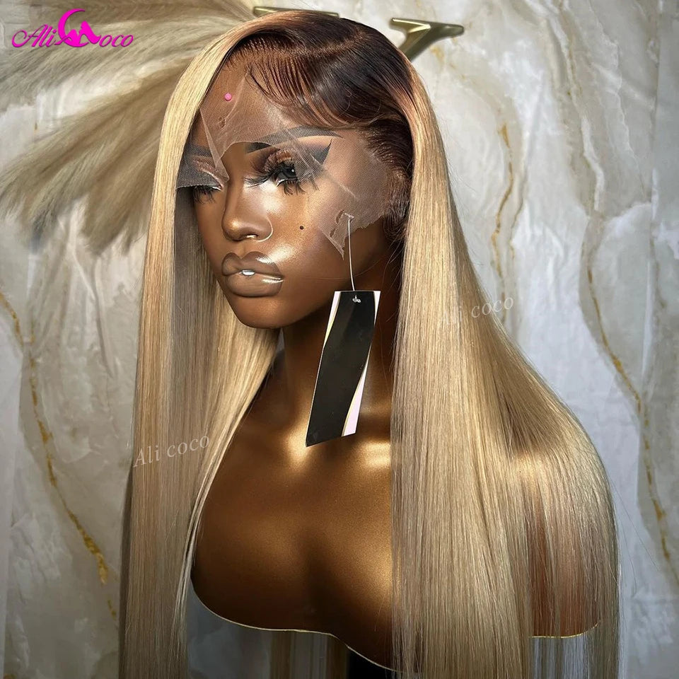 Ash Blonde Wigs Human Hair 13x4 13x6 Lace Front Wig 200 Density Straight Body Wave Glueless Human Hair Drawstring Wig for Women The Hair Plug