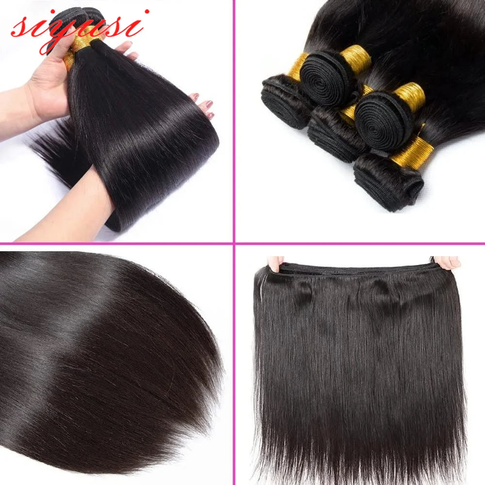Brazilian Straight Hair Bundles 1/3/4 Pcs 100% Unprocessed Human Hair Straight Bundles Human Hair Extensions For Black Women The Hair Plug