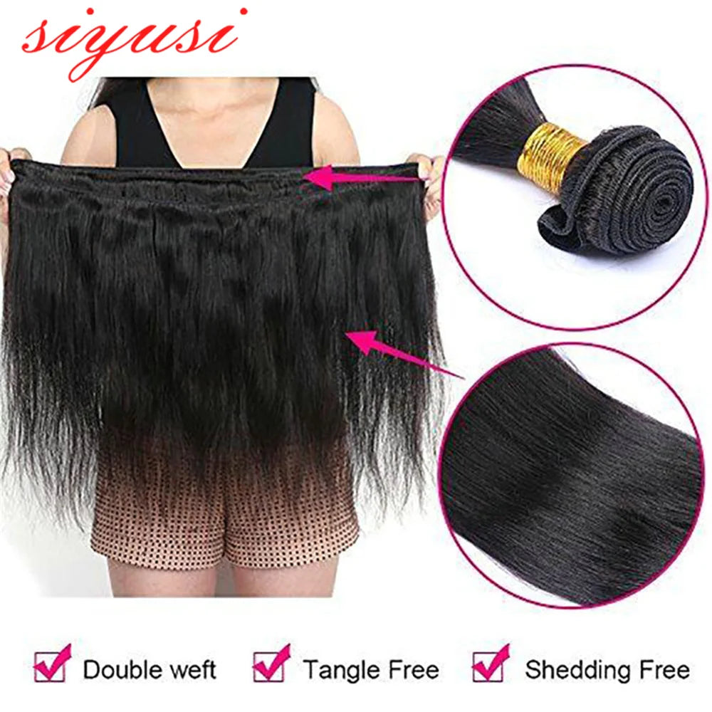 Brazilian Straight Hair Bundles 1/3/4 Pcs 100% Unprocessed Human Hair Straight Bundles Human Hair Extensions For Black Women The Hair Plug