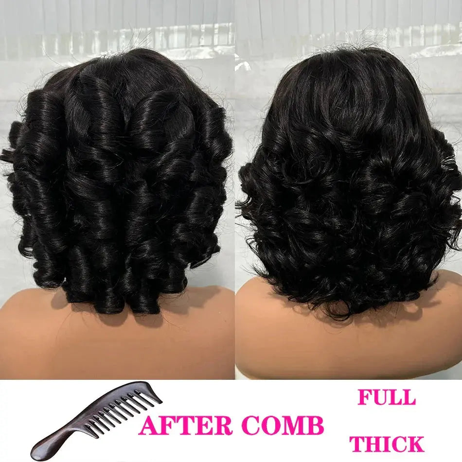 100% Human Hair | Highlight | Vietnamese | Bob | Bouncy | Loose | Curly | HD Lace Closure | Glueless Wigs | Human Hair | Ready To Wear Luxegan