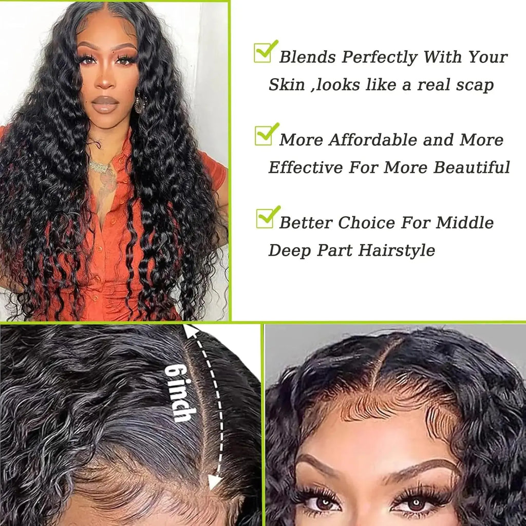 Alipretty 2x6 Deep Wave Bundles 100% Human Hair 2x6 HD Lace Closure Brazilian Hair Weave Bundles With Closure Natural Human Hair Alipretty Hair Store