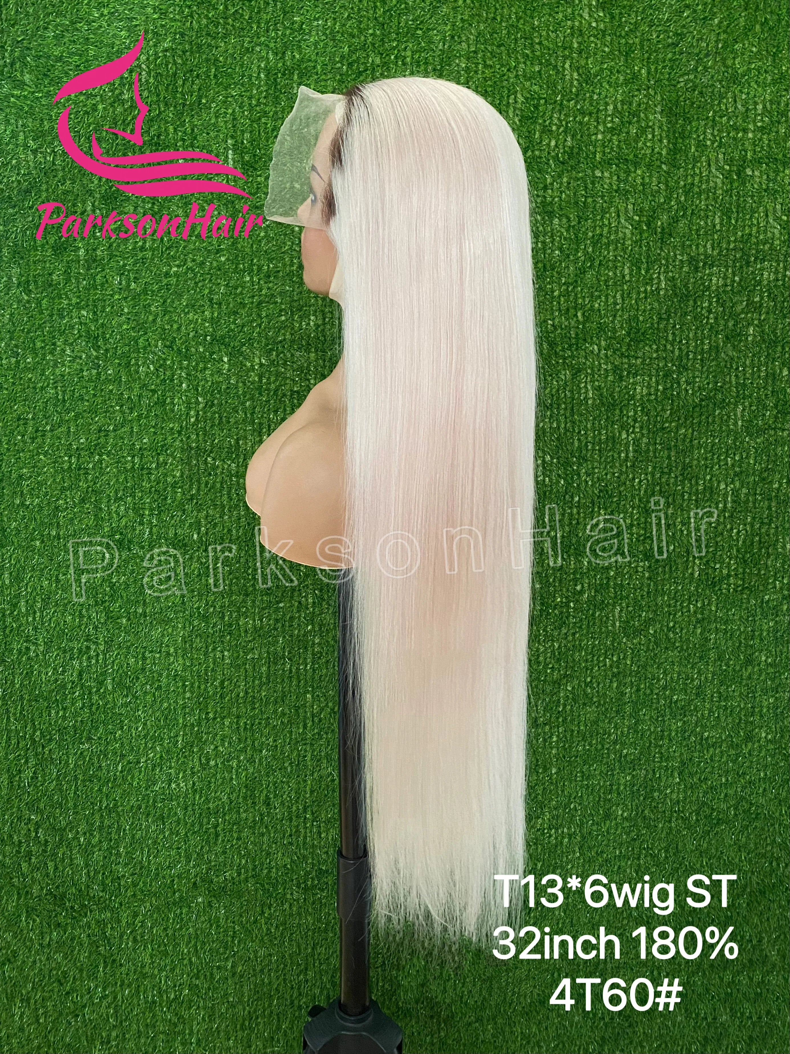 Blonde Colored Human Hair Wig 13x6 13x4 Transparent Lace Front Wig For Women PrePlucked Blonde Human Hair Wig With Dark Root The Hair Plug