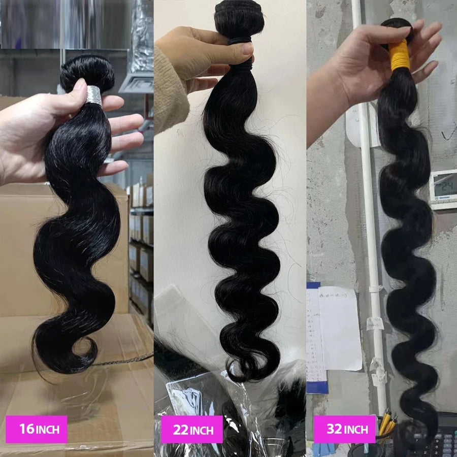 FDX 32 34 36 40 Human Hair Bundles Body Wave Bundles Deal Soft Human Hair Bundles Brazilian Body Wave Bundles Sew-in Hair Weaves The Hair Plug