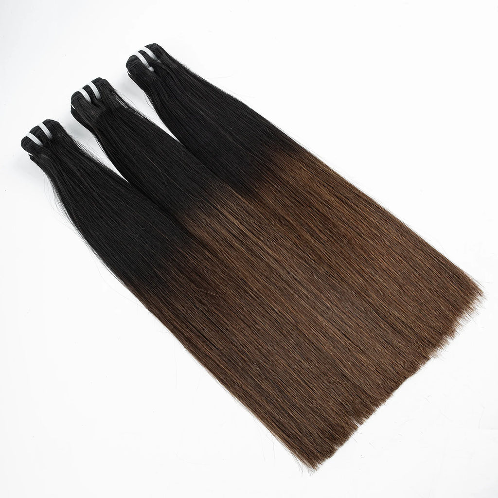16A Raw Human Hair Bundles Bone Straight Double Drawn Unprocessed Virgin Vietnamese Hair Bundle Extensions Ombre Natural Color The Hair Plug