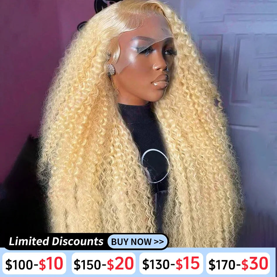 Blonde Wig Human Hair Deep Wave 13x6 Hd Lace Frontal Wig 250 Density Brazilian Front Wigs Pre Plucked 613 Curly Human Hair Wigs The Hair Plug