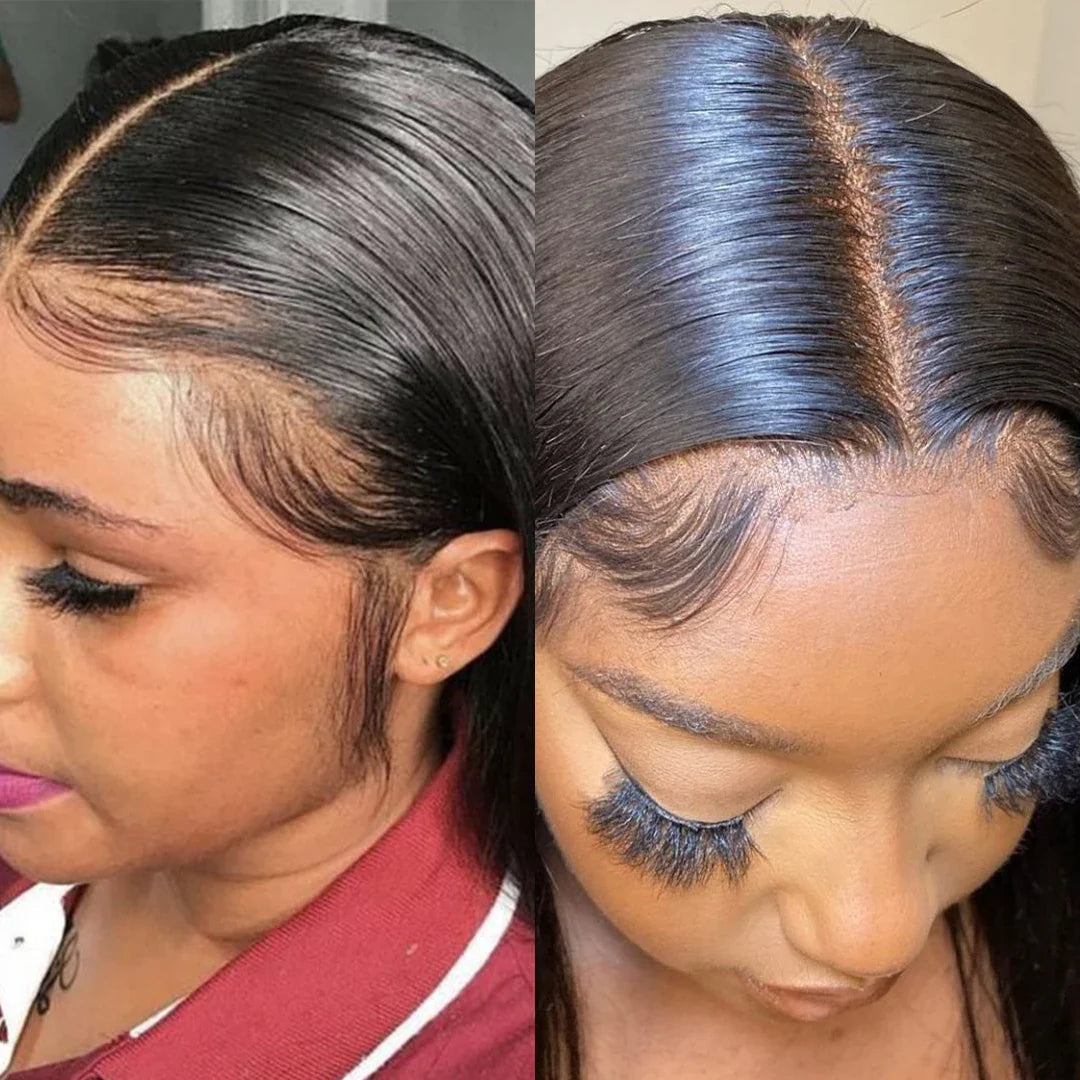 Glueless 13x4 Straight Lace Front Bob Wig Pre-Plucked 4x4 Closure Brazilian Remy Human Hair Bone Straight Short Bob Luxegan