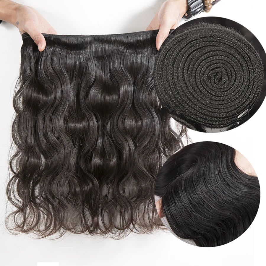 FDX 32 34 36 40 Human Hair Bundles Body Wave Bundles Deal Soft Human Hair Bundles Brazilian Body Wave Bundles Sew-in Hair Weaves The Hair Plug