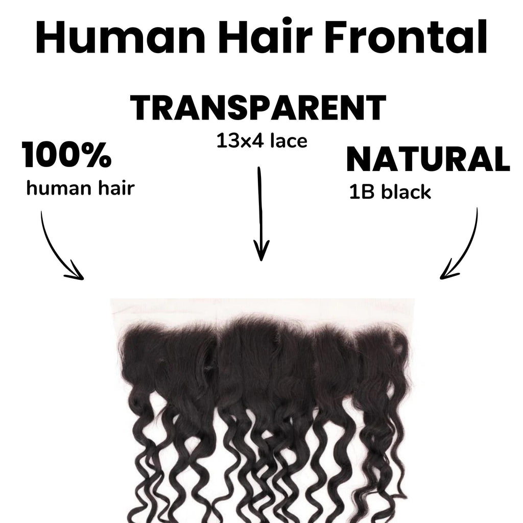 Spanish Wave 13x4 Transparent Lace Human Hair Frontal Private Label