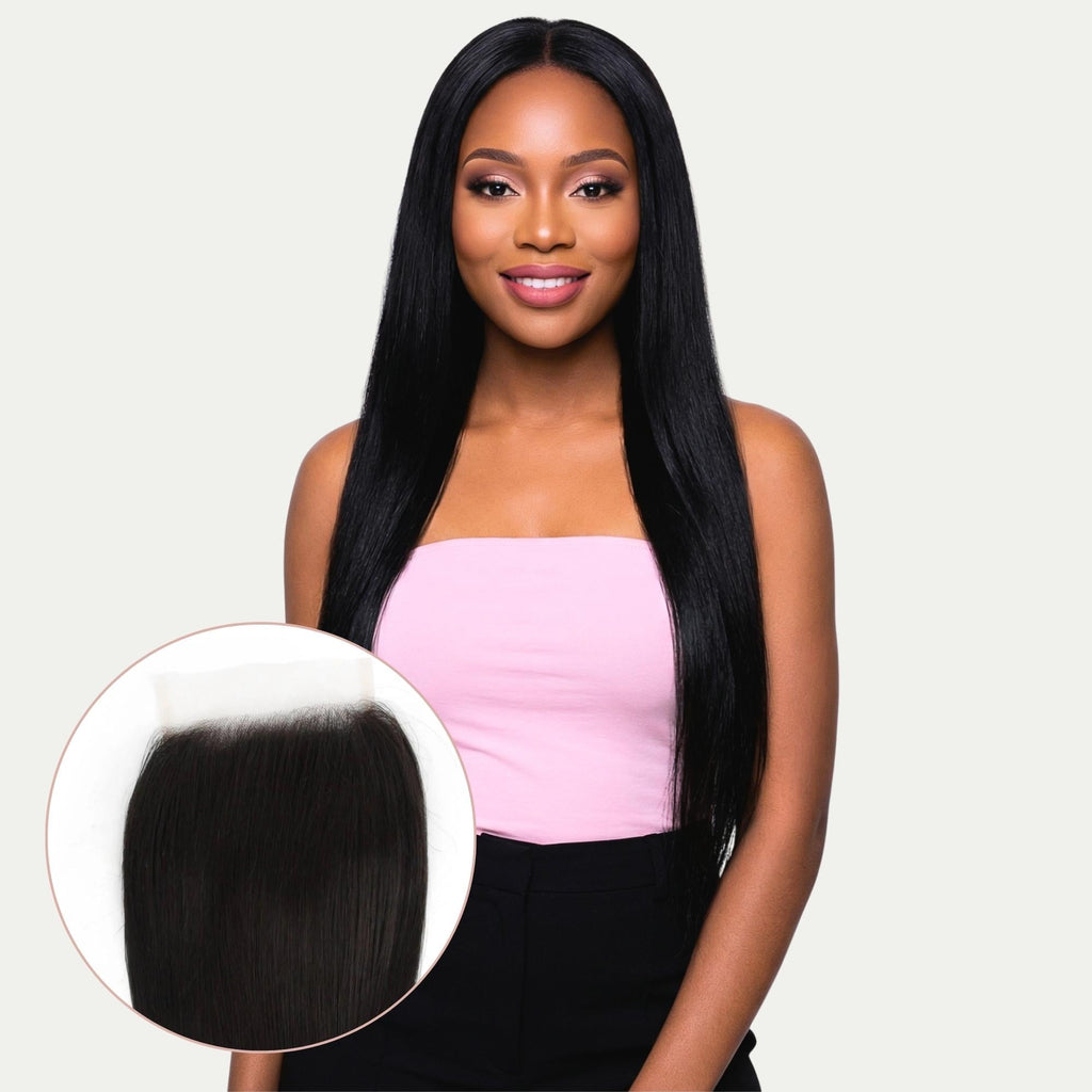 Straight 5x5 Transparent Lace Human Hair Closure Private Label