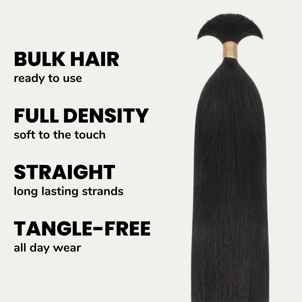 Straight Bulk 100% Human Braiding Hair Private Label
