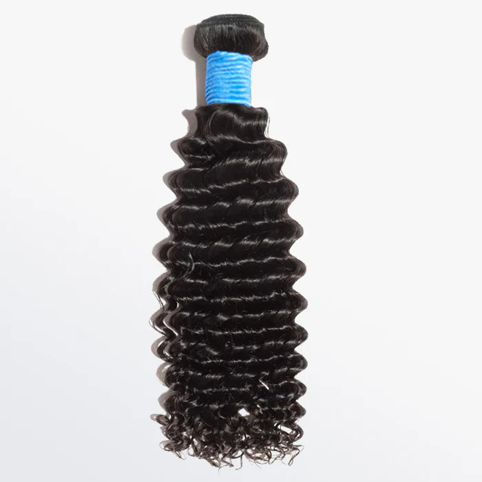 Deep Curly Brazilian 100% Virgin Hair Bundles 1B Natural Black