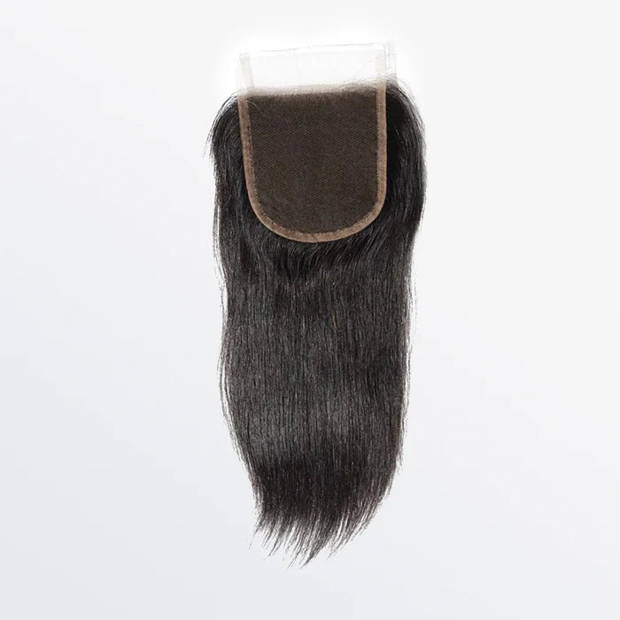 4.5x4.5 Upgrade Straight Free Part Transparent Lace Closure 1B Natural Black