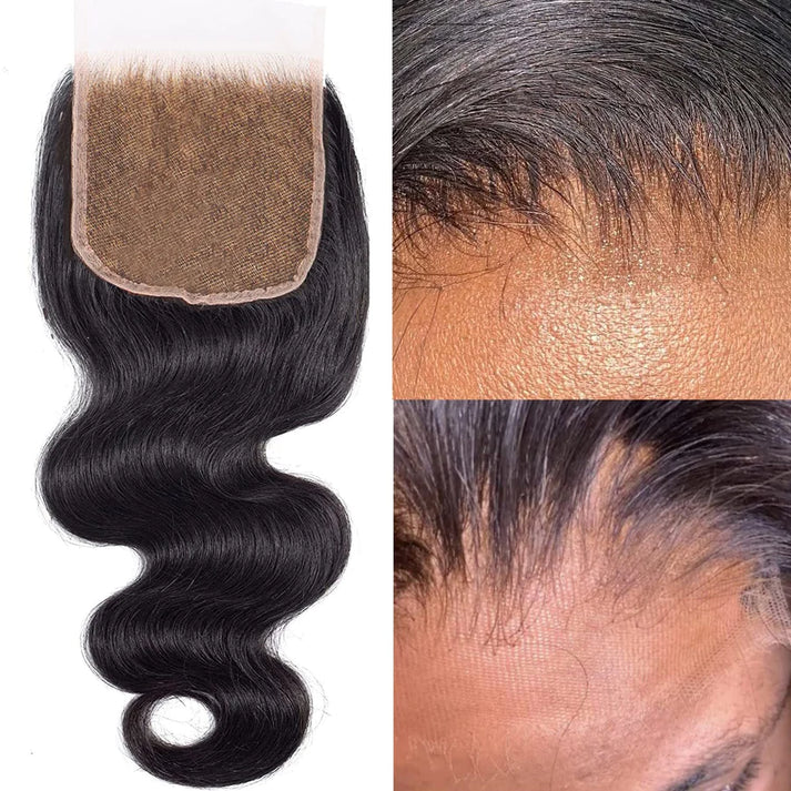 4x4 Deep Curly Free Part Transparent Lace Closure 1B Natural Black