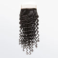 4x4 Deep Curly Free Part Transparent Lace Closure 1B Natural Black