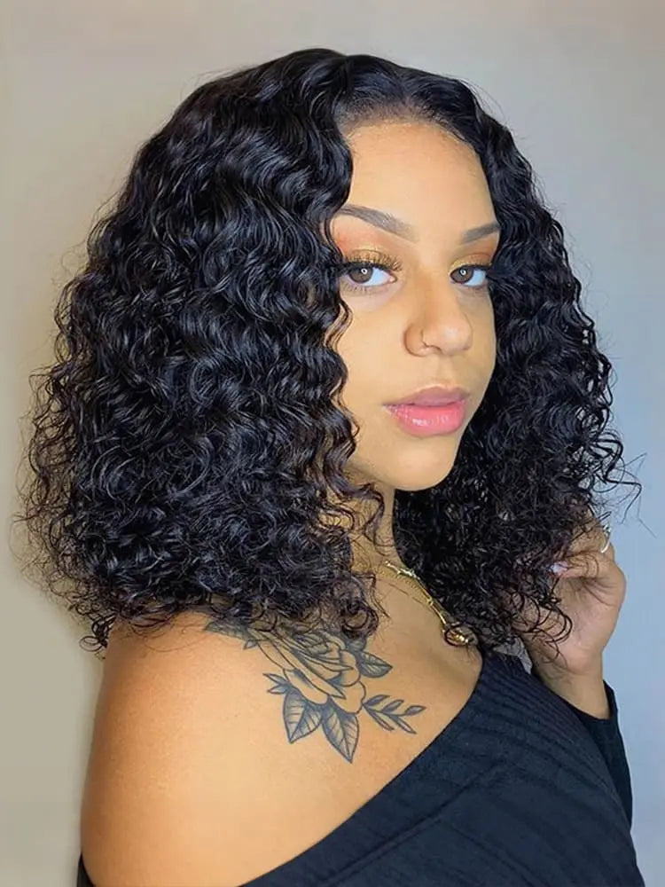 The Ripple Bob - High Quality Wigs Deep Wave Bob Lace Front Human Hair Wigs 100% Virgin Hair The Hair Plug