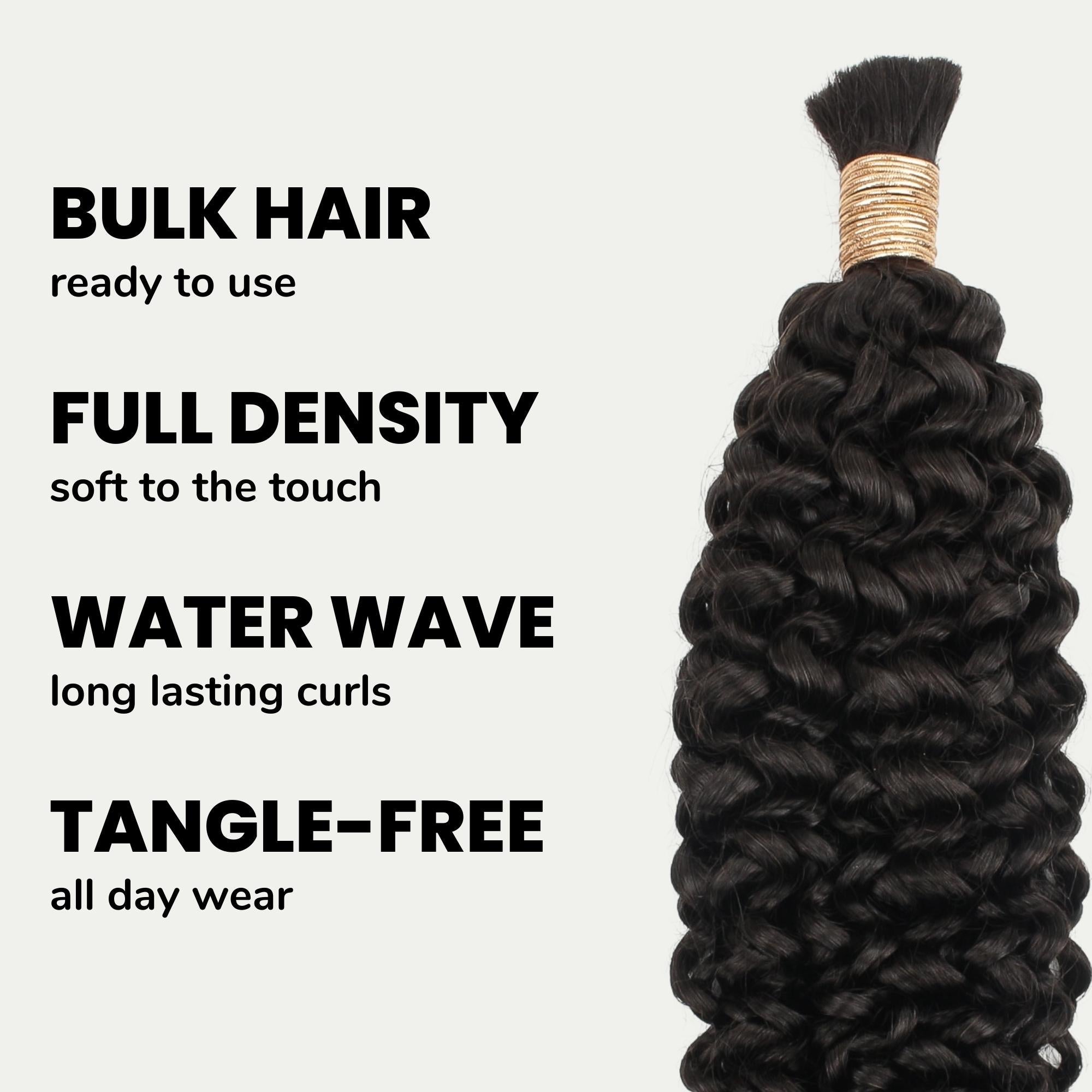 Water Wave Bulk 100% Human Braiding Hair Private Label