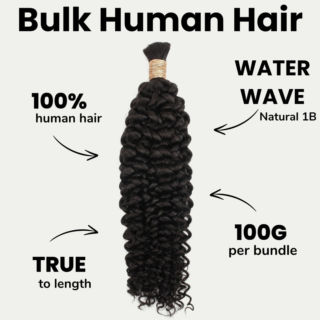 Water Wave Bulk 100% Human Braiding Hair Private Label