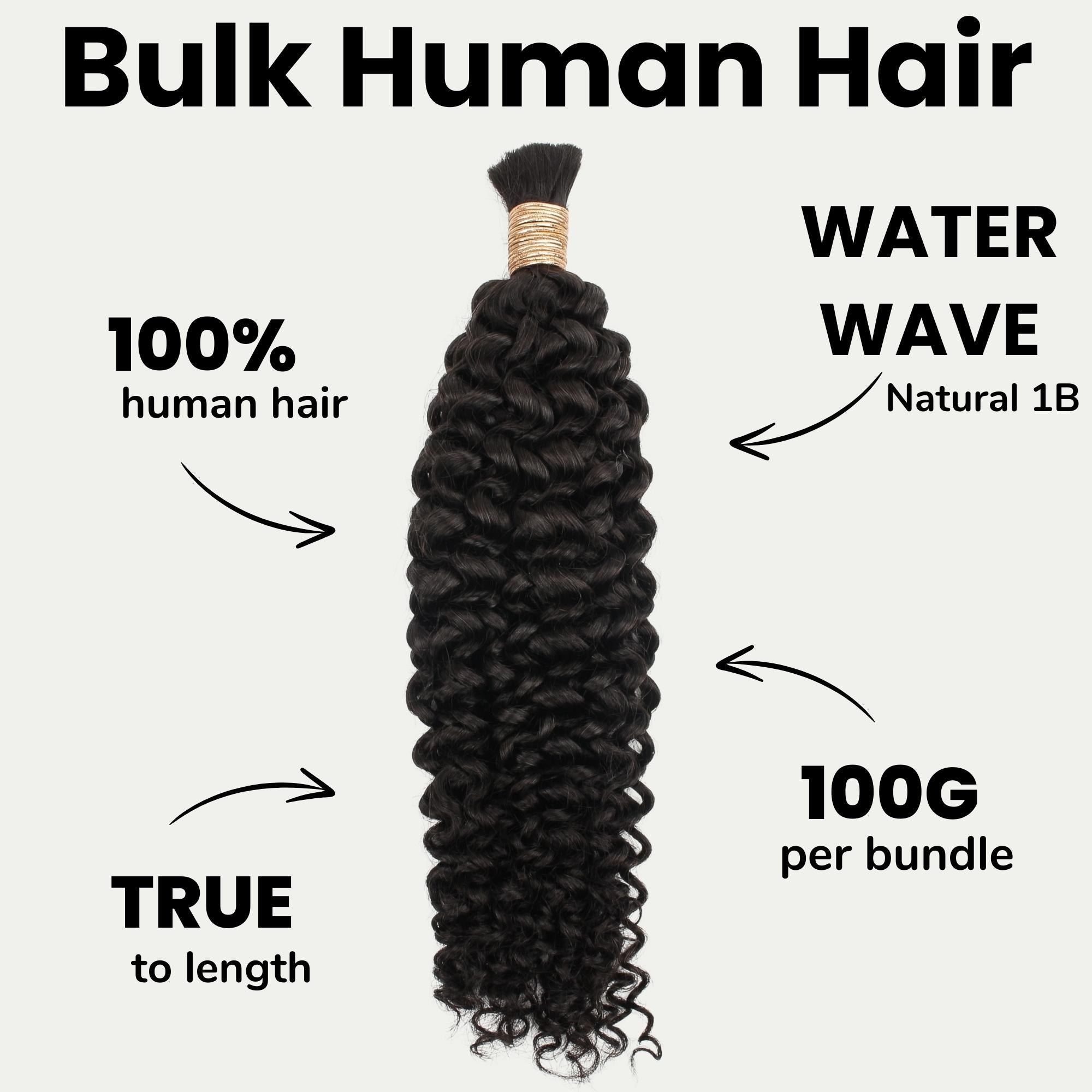 Water Wave Bulk 100% Human Braiding Hair Private Label