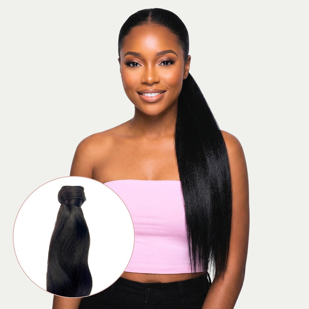 Yaki Straight 100% Human Hair Ponytail Extension Private Label