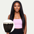 Yaki Straight 13x4 Transparent Lace Human Hair Frontal Private Label
