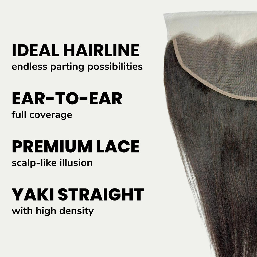 Yaki Straight 13x4 Transparent Lace Human Hair Frontal Private Label