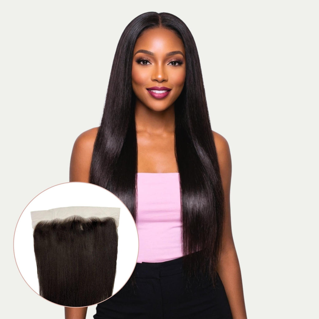 Yaki Straight 13x6 HD Lace Human Hair Frontal Private Label