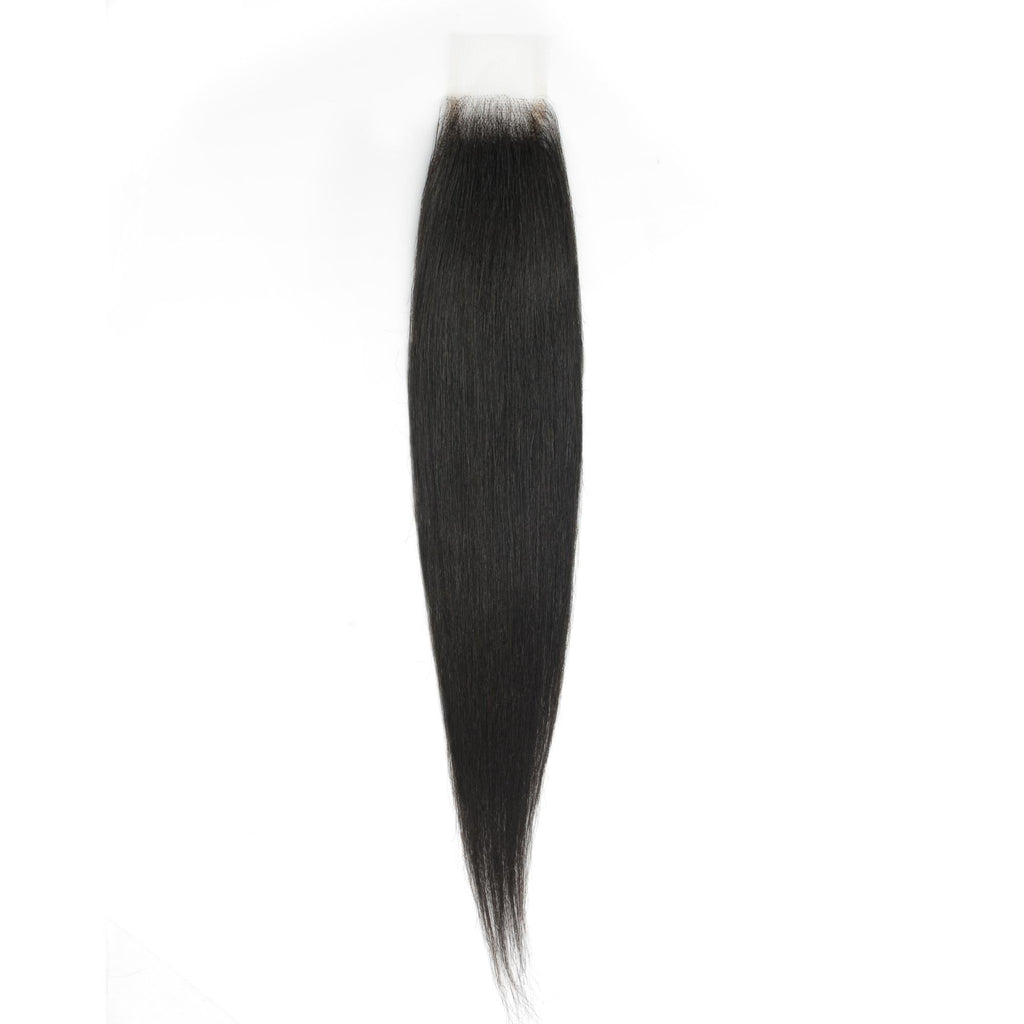 Yaki Straight 2x6 Transparent Lace Human Hair Closure Private Label