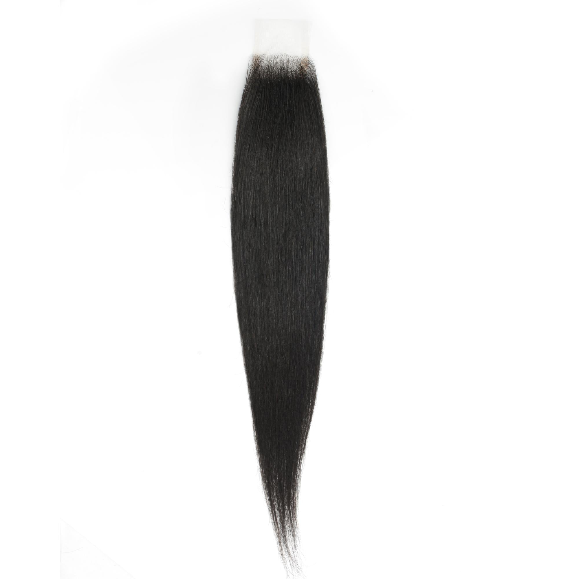 Yaki Straight 2x6 Transparent Lace Human Hair Closure Private Label