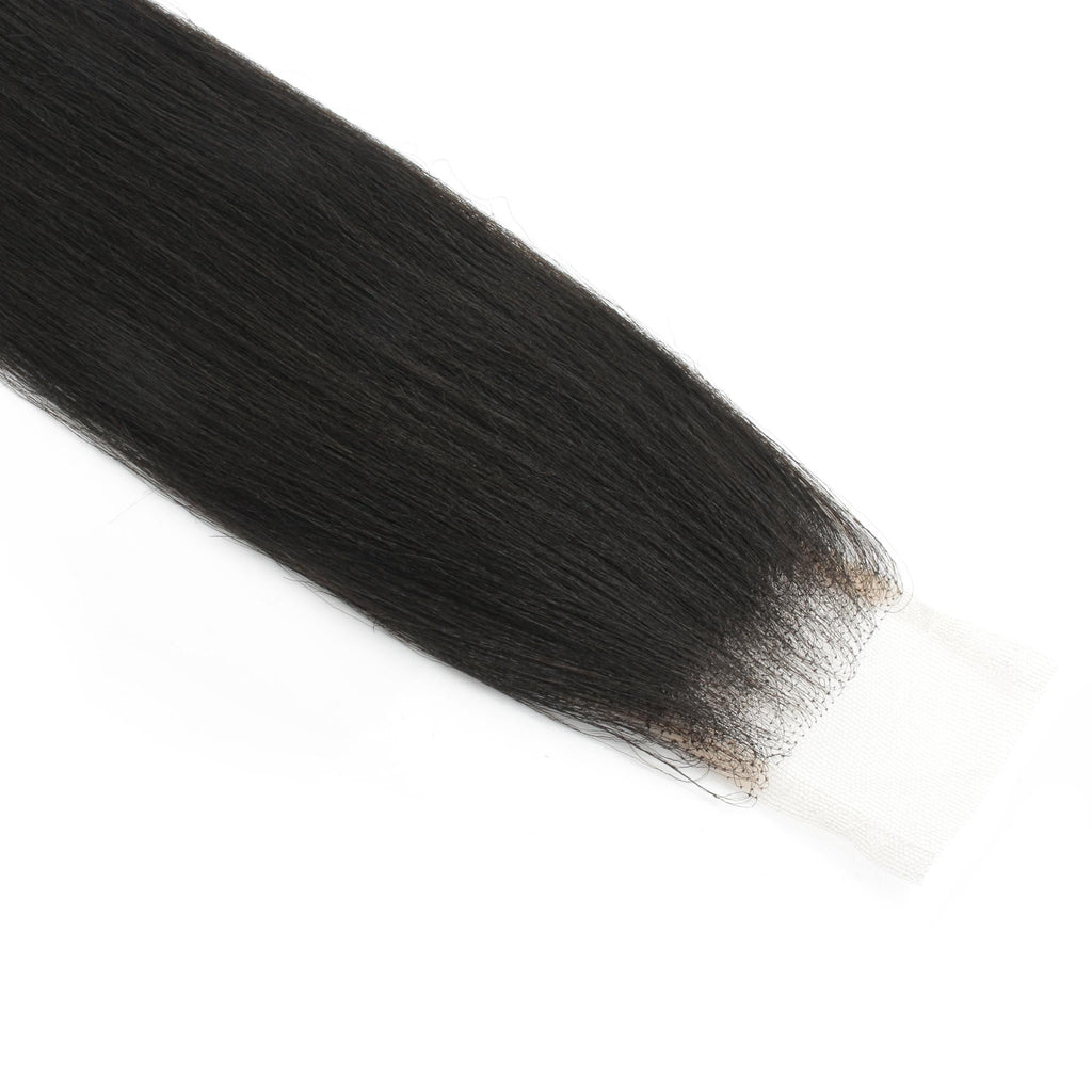 Yaki Straight 2x6 Transparent Lace Human Hair Closure Private Label