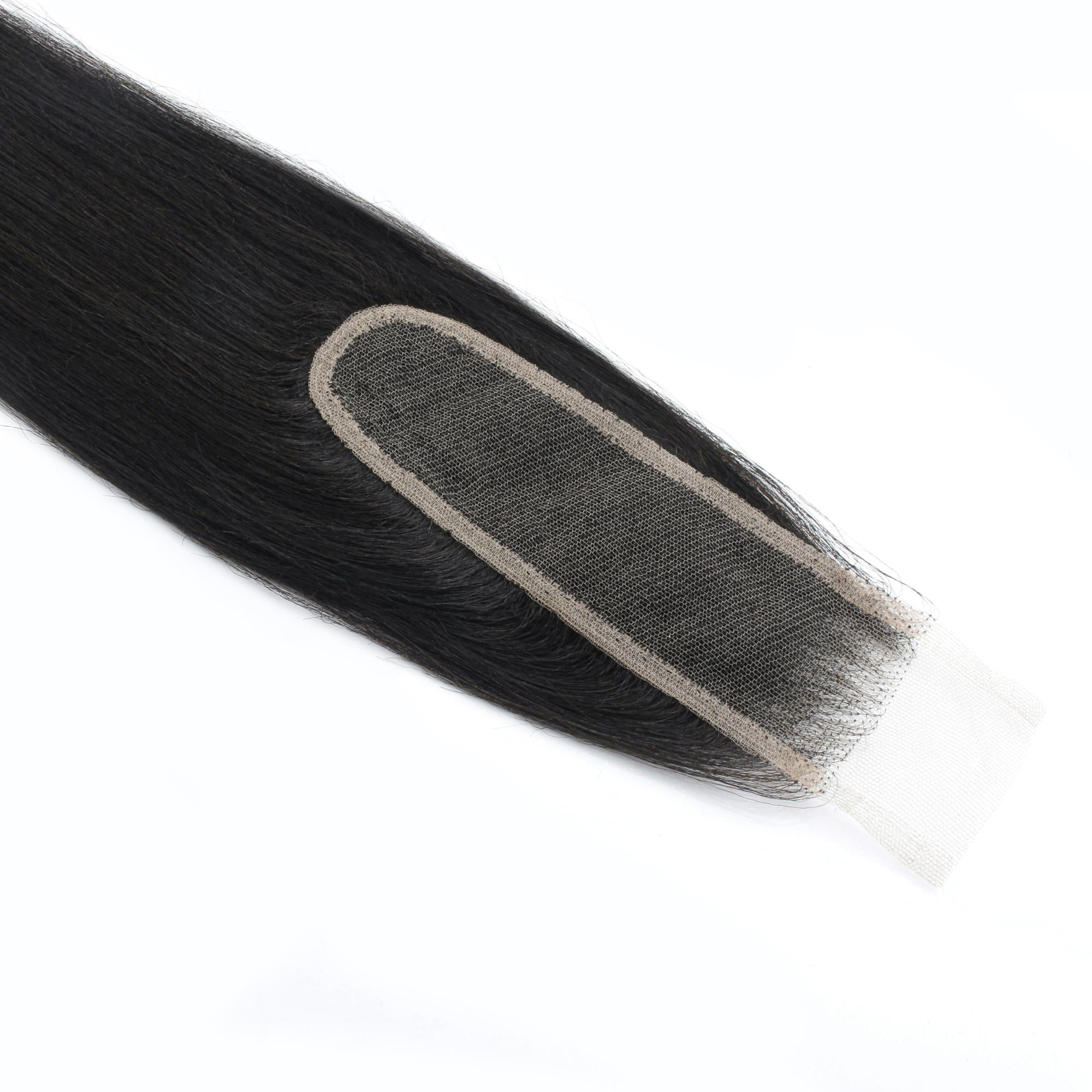 Yaki Straight 2x6 Transparent Lace Human Hair Closure Private Label