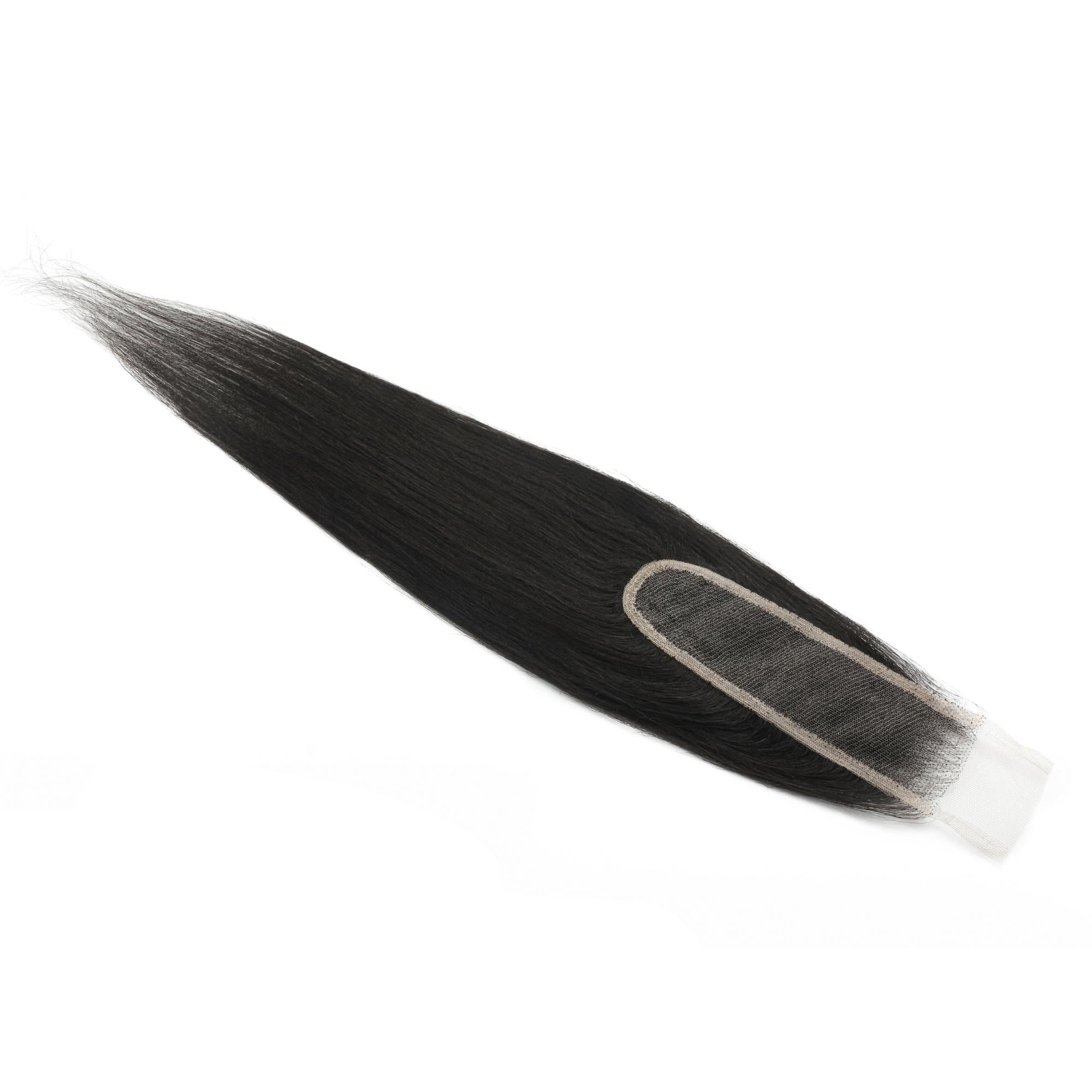 Yaki Straight 2x6 Transparent Lace Human Hair Closure Private Label