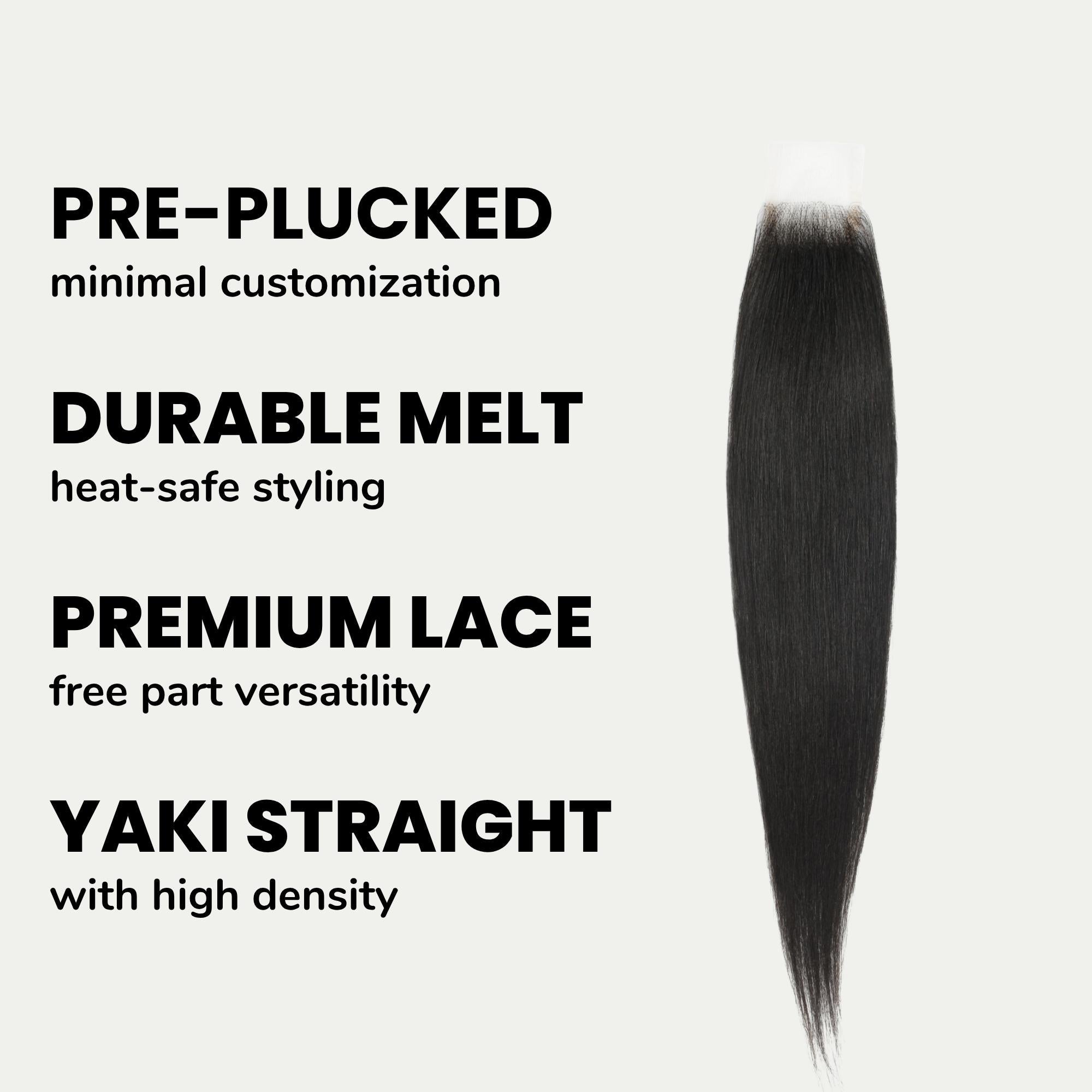 Yaki Straight 2x6 Transparent Lace Human Hair Closure Private Label