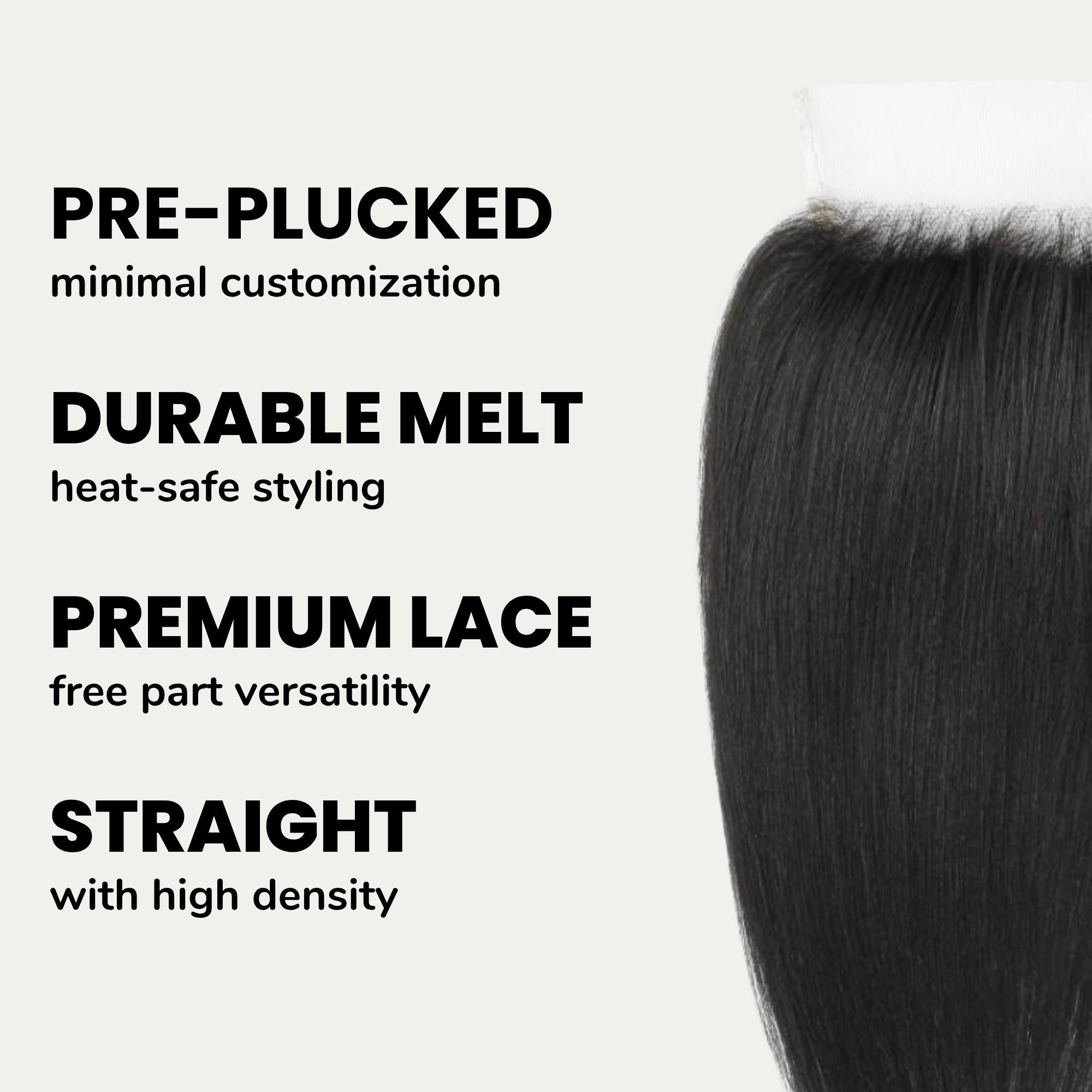 Yaki Straight 4x4 Transparent Lace Human Hair Closure Private Label