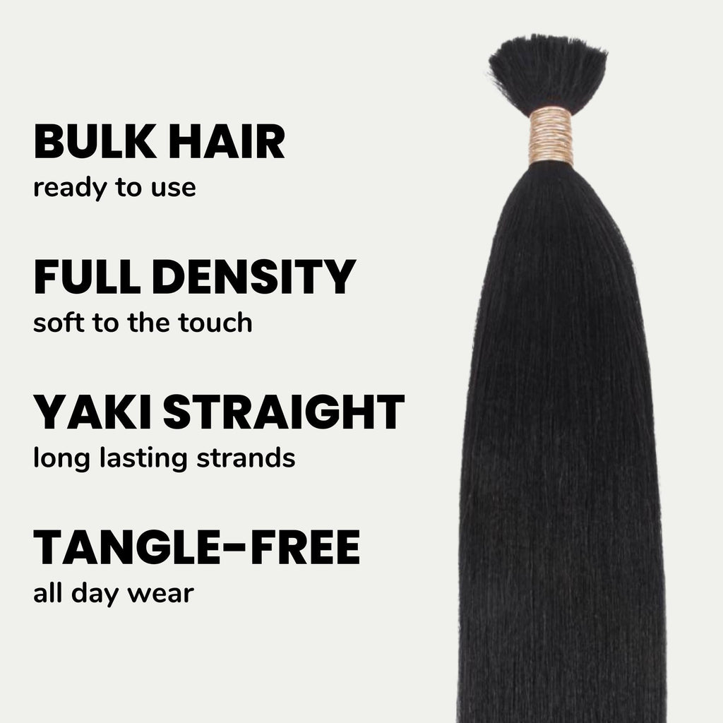 Yaki Straight Bulk 100% Human Braiding Hair Private Label