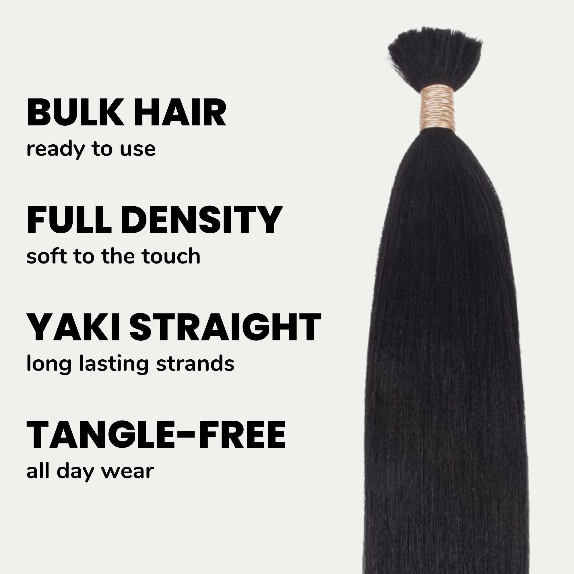 Yaki Straight Bulk 100% Human Braiding Hair Private Label