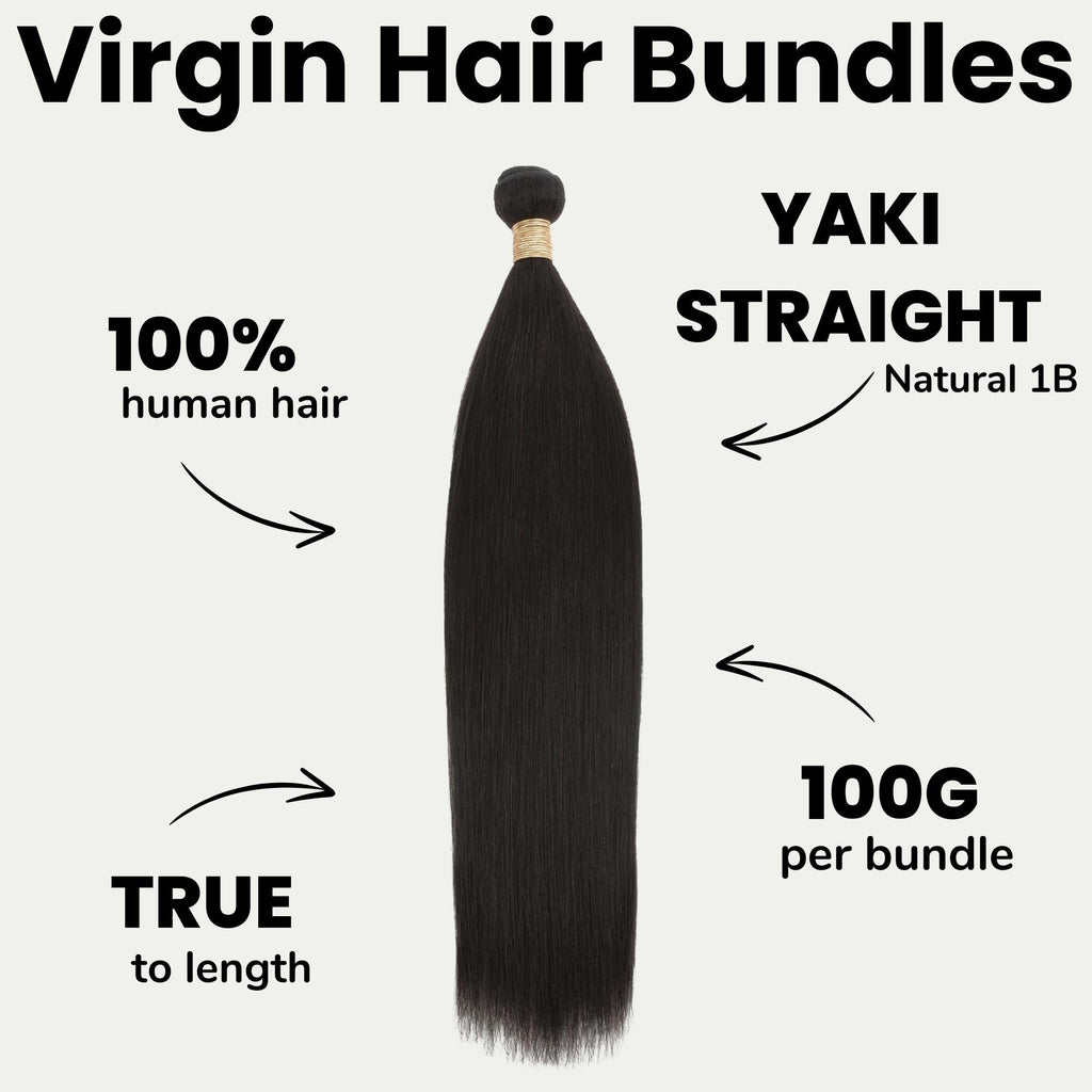 Yaki Straight 100% Human Hair Bundles Private Label