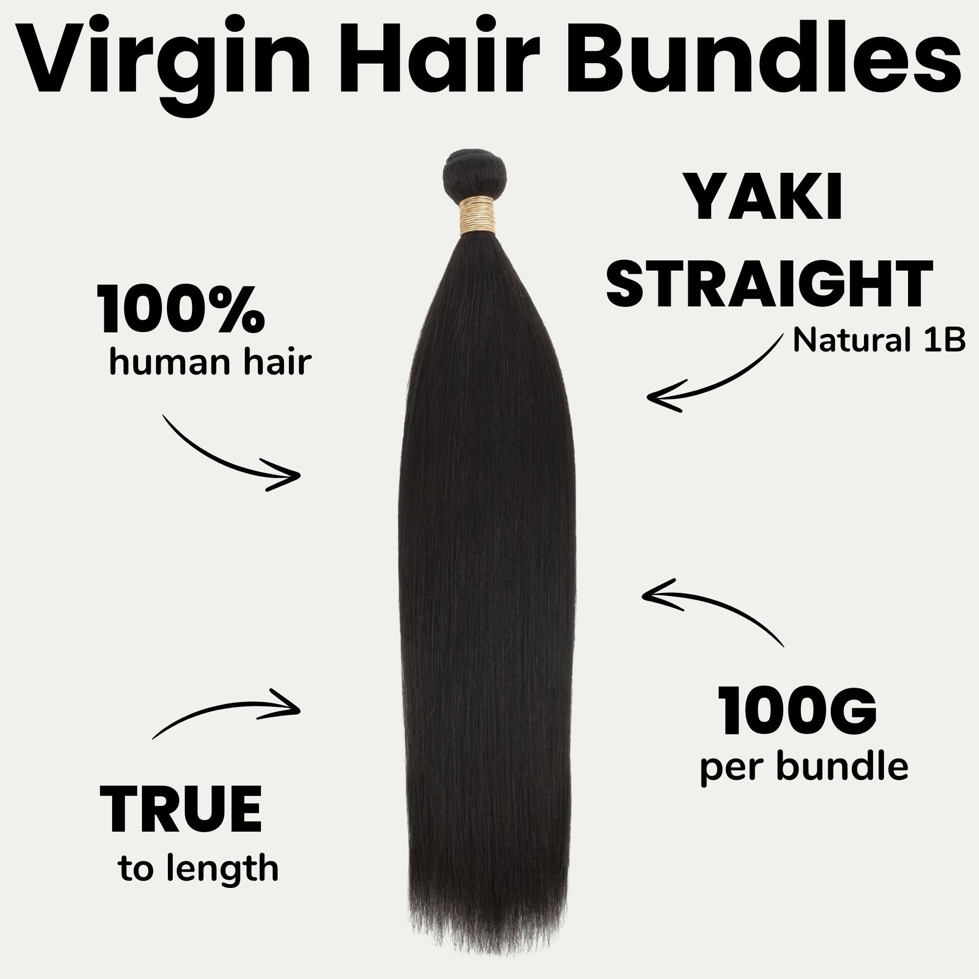 Yaki Straight 100% Human Hair Bundles Private Label