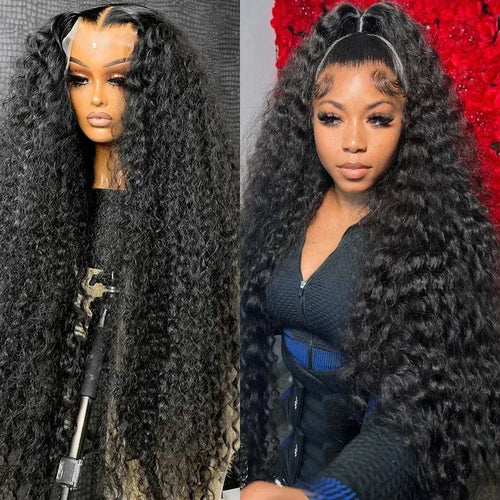 250% Density 30-34 Inch 13x6 HD Transparent Lace Frontal Wig - Deep Wave - Virgin Human Hair Luxegan