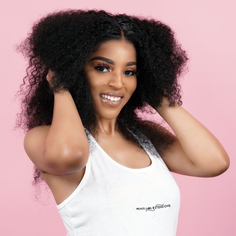 Afro Kinky Curly 100% Human Hair Bundles Private Label