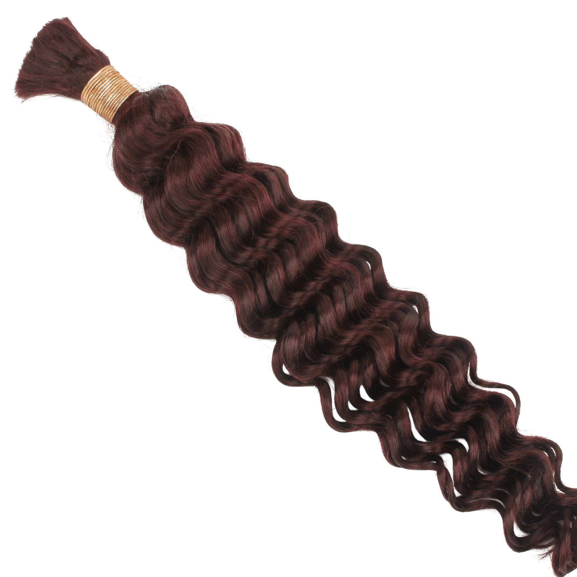 Burgundy Deep Wave Color 99J Bulk 100% Human Braiding Hair Private Label