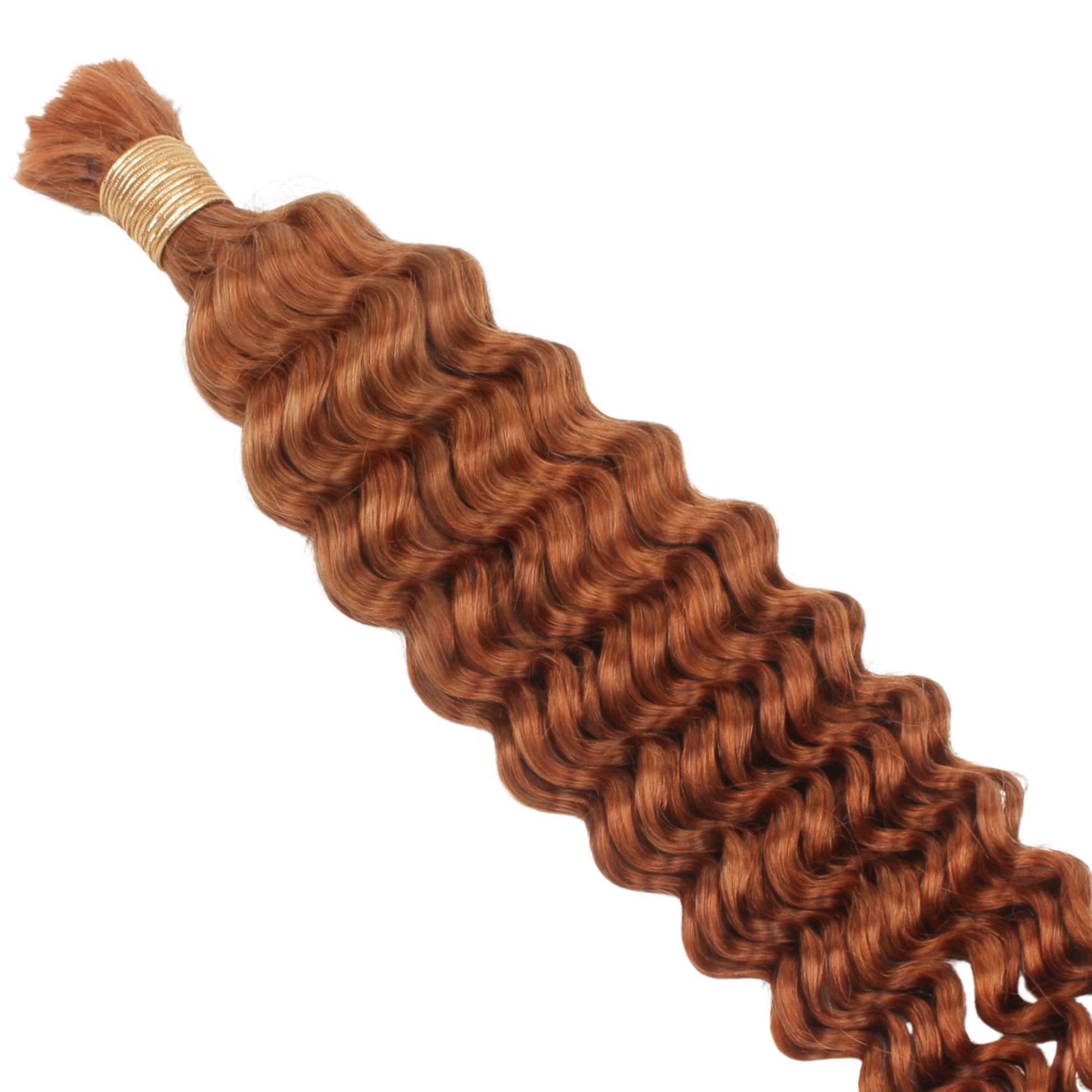 Copper Deep Wave Color 350 Bulk 100% Human Braiding Hair Private Label