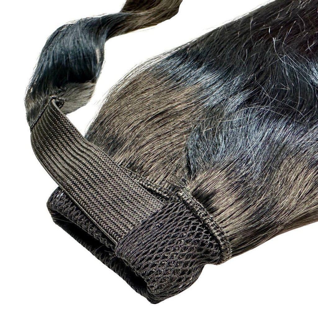 Jet Black 100% Human Hair Ponytail Extension Private Label