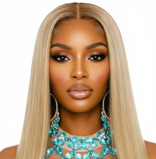 Ash Blonde Brazilian Hair 24' Glueless HD Lace Transparent Swiss Closure Silky Straight Wig Zernabella