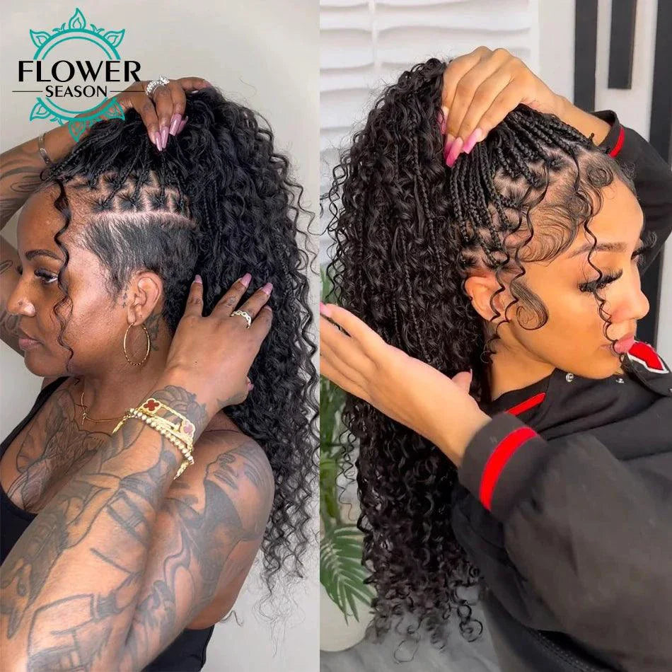 Burmese Boho Braids - Double Drawn Curly Bulk Human Hair Extensions for Braiding - 3 Bundles MANDOTOS