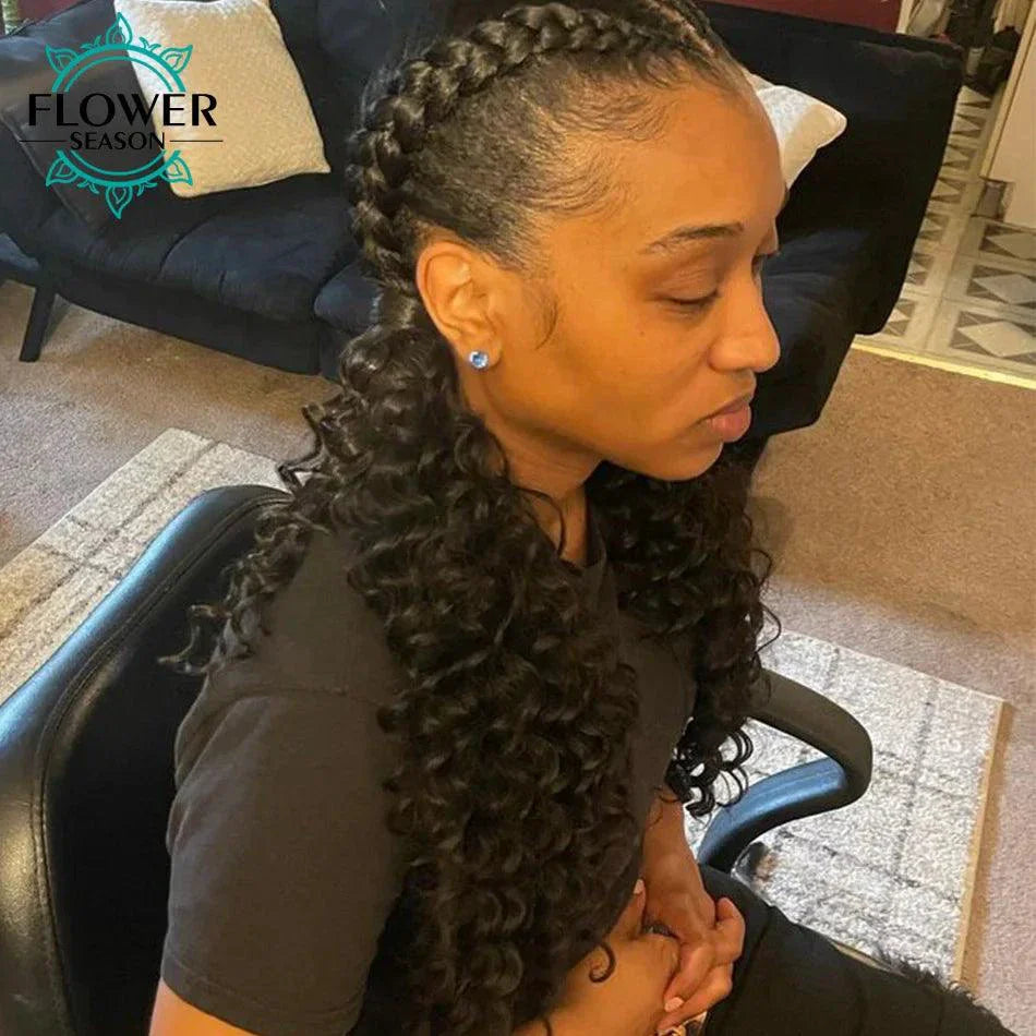 Burmese Boho Braids - Double Drawn Curly Bulk Human Hair Extensions for Braiding - 3 Bundles MANDOTOS