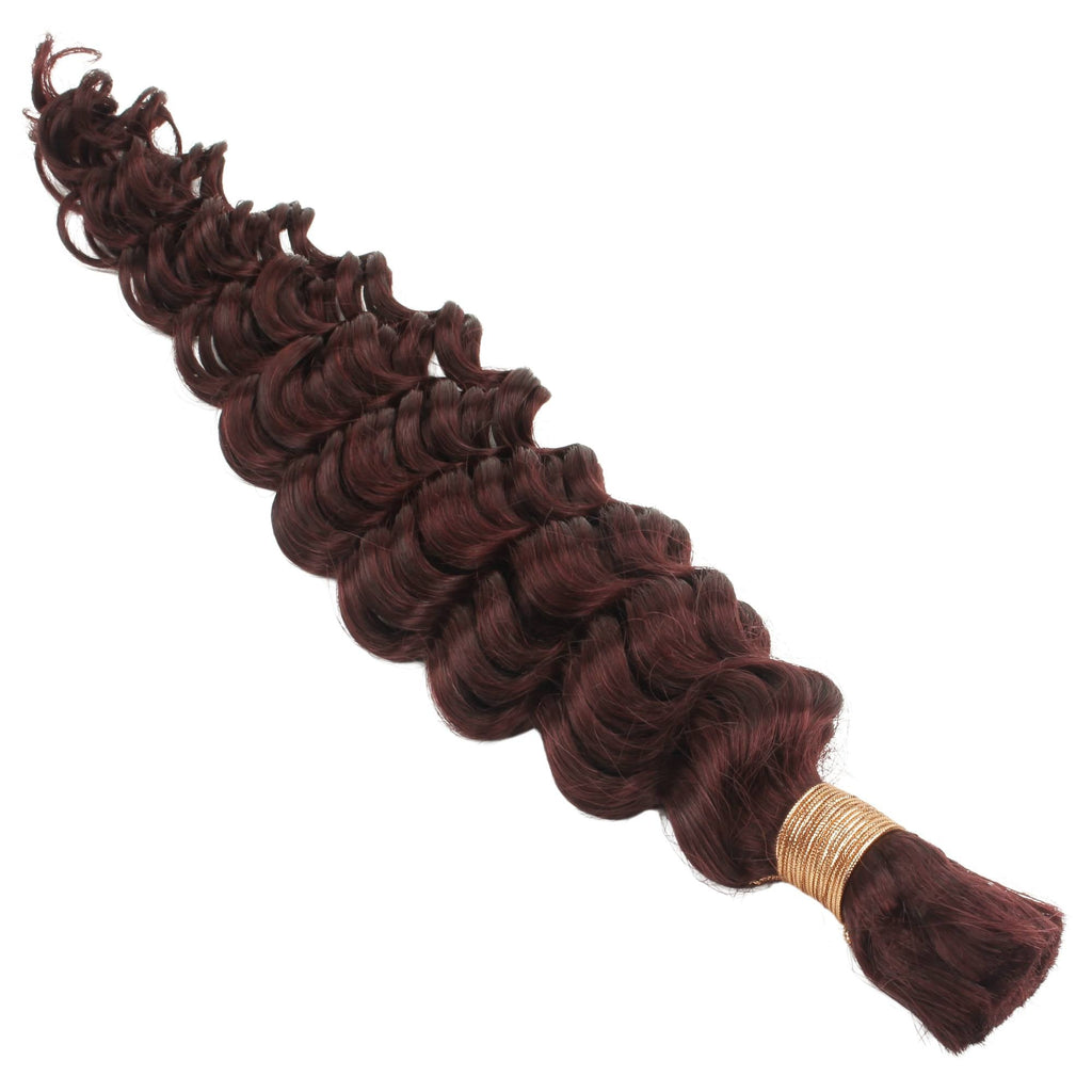 Burgundy Deep Wave Color 99J Bulk 100% Human Braiding Hair Private Label